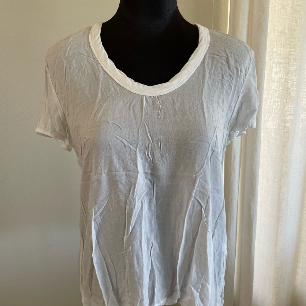 WEB3075 JAMES PERSE Sheer Viscose Hi Lo Top